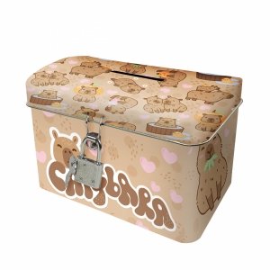 KAPIBARA SKARBONKA Z KŁÓDKĄ METALOWY KUFEREK DLA DZIECI