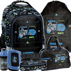 PLECAK GAMEPAD SZKOLNY GRA DO 1 KLASY PODSTAWÓWKI GAMER GAMING KOMPLET 6w1