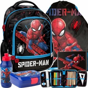 PLECAK SZKOLNY SPIDERMAN DO PODSTAWÓWKI ZESTAW 5w1 DO 1 KLASY DLA CHŁOPAKA