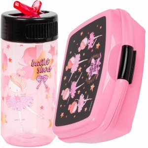 BALERINA KOMPLET 2w1 BIDON ŚNIADANIÓWKA TANCERKA DERFORM DZIEWCZĘCY