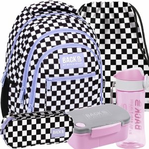 PLECAK KOMPLET 5el MŁODZIEŻOWY BACKUP SZKOLNY SZACHOWNICA KRATKA KRATKA