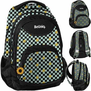SZACHOWNICA PLECAK SZKOLNY BeUniq MŁODZIEŻOWY DLA DZIEWCZYNY MIĘTOWY