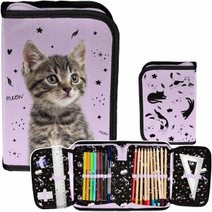 KOTKI PIÓRNIK Z WYPOSAŻENIEM Z KOTKIEM SZKOLNY DLA DZIEWCZYNEK KOTEK CATS