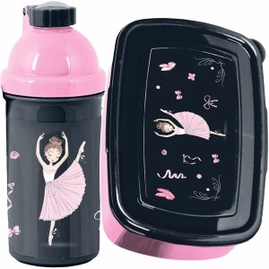 TANCERKA ZESTAW 2w1 BIDON ŚNIADANIÓWKA DLA UCZENNIC BALETNICA DO SZKOŁY