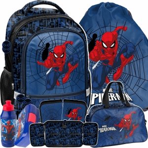 PLECAK SPIDER-MAN SZKOLNY DO 1 KLASY DLA CHŁOPAKA DO PODSTAWÓWKI ZESTAW 6w1