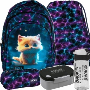 PLECAK KOTEK KOMPLET 5w1  BACKUP SZKOLNY MŁODZIEŻOWY CATS 3 WZORY