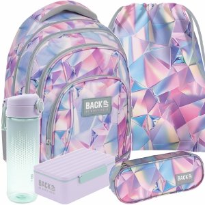 ZESTAW 5w1 PLECAK BACKUP REFLEKSY SZKOLNY MŁODZIEŻOWY PASTELOWY