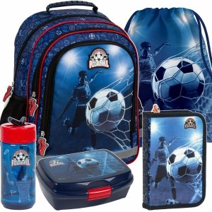 PIŁKA NOŻNA KOMPLET 5w1 PLECAK DLA CHŁOPAKÓW SZKOLNY DO PODSTAWÓWKI DERFORM