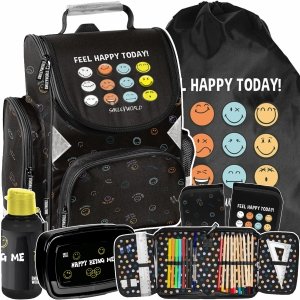 TORNISTER SMILEY SZKOLNY DO KLAS 1-4 DO PODSTAWÓWKI BUŹKI ZESTAW 5el EMOTKI