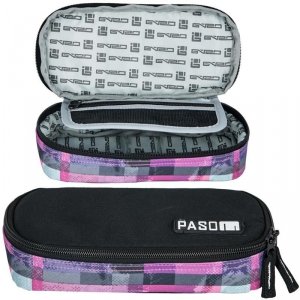 Piórnik Młodzieżowy Etui Szkolny dla Dziewczyny Kratka