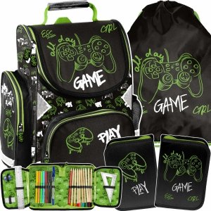 TORNISTER GAMEPAD GRA SZKOLNY GAMING GRY CHŁOPIECY DO KLAS 1-4 ZESTAW 3w1