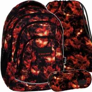 BACKUP PLECAK SZKOLNY MŁODZIEŻOWY ZESTAW 3 ele. DLA CHŁOPAKA STRANGER