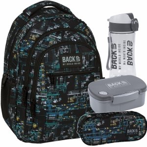 PLECAK MŁODZIEŻOWY BACKUP DLA CHŁOPAKA SZKOLNY UKŁAD SCALONY ZESTAW 4w1
