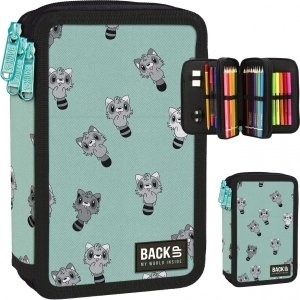 Seledynowy Piórnik Backup 3-kom z Wyposażeniem Szopy [PB4EW76]