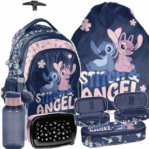 PLECAK STITCH NA KÓŁKACH SZKOLNY DO 1 KLASY LILO i STICH KOMPLET 5w1 PASO