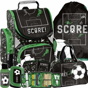 TORNISTER PIŁKARSKI SZKOLNY DLA CHŁOPAKA DO 1 KLASY KOMPLET 6el PIŁKA NOŻNA