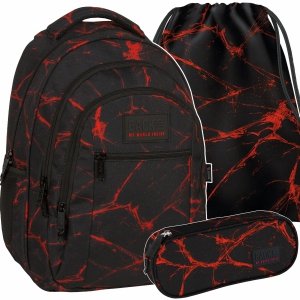 PLECAK MŁODZIEŻOWY BACKUP DLA CHŁOPAKA SZKOLNY CZARNY ZESTAW 3w1