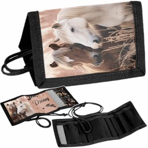 PORTFEL Z KONIEM SZKOLNY PASO PORTFELIK DLA DZIEWCZYNEK KOŃ HORSE PASO