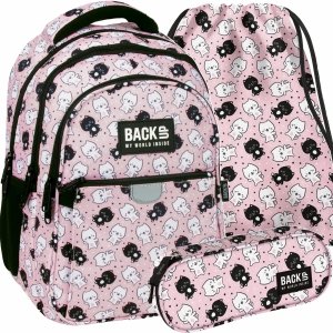 SZKOLNY PLECAK MŁODZIEŻOWY BACKUP Z KOTKIEM CATS SZKOLNY ZESTAW 3w1