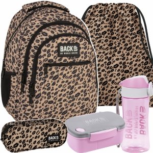 PANTERKA MŁODZIEŻOWY SZKOLNY PLECAK BACKUP ZESTAW 5ele USTA DLA DZIEWCZYNY