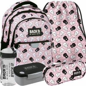 KOTKI KOMPLET 5w1 SZKOLNY PLECAK MŁODZIEŻOWY BACKUP Z KOTKAMI DZIEWCZĘCY
