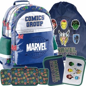 MARVEL COMICS PLECAK CHŁOPIĘCY SZKOLNY DO 1-4  KLAS ZESTAW 3w1 THOR HULK