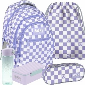 PLECAK BACKUP SZACHOWNICA MŁODZIEŻOWY DLA DZIEWCZYNY SZKOLNY KOMPLET 5el
