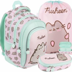 PLECAK PUSHEEN PINK KOMPLET 3w1 MAJEWSKI DLA DZIEWCZYNY KOT KOTKI