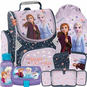 TORNISTER KRAINA LODU SZKOLNY DLA DZIEWCZYNEK FROZEN DO 1 KLASY ZESTAW 5el