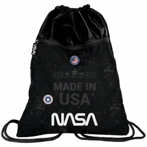 Duży Worek NASA Plecak na Sznurkach na Kapcie Czarny Paso dla Chłopaka