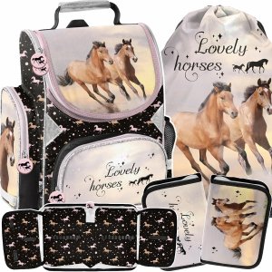 KOŃ TORNISTER KOMPLET 3w1 SZKOLNY Z KONIEM DO 1 KLASY DO PODSTAWÓWKI KONIE