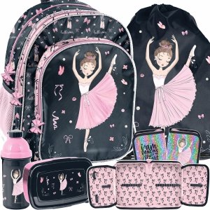 PLECAK SZKOLNY TANCERKA DLA DZIEWCZYNY DO 1 KLASY KOMPLET 5w1 BALERINA PASO