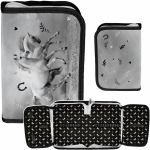 Konie Piórnik dla Dziewczyn Szkolny do Podstawówki do klas 1-4 Rozkładany Koń Paso