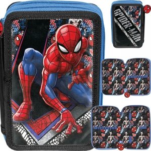 Piórnik Spiderman Szkolny Dwukomorowy dla Chłopaka Paso [SPW-P022BW]