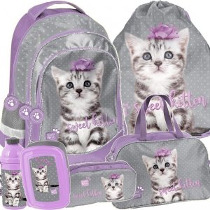 Plecak z Kotkiem Kot Szkolny dla Dziewczynki Zestaw [PTC-181]