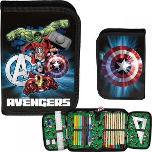 Piórnik Avengers z Wyposażeniem Szkolny Iron Man Thor Hulk [AV23DD-P001]
