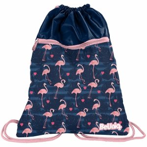 Flamingi Duży Worek dla Dziewczyny Młodzieżowy na Buty Kapcie 2 Komorowy [PPNG20-713]