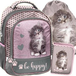 Szkolny Plecak z Kotami dla Uczennicy Kot [RLD-260]