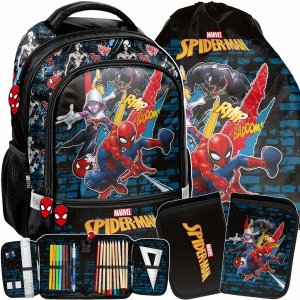 ZESTAW 3w1 SPIDER-MAN PLECAK SZKOLNY DO PODSTAWÓWKI MARVEL DLA CHŁOPAKA