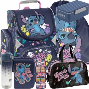 STITCH TORNISTER KOMPLET 6w1 DLA DZIEWCZYNKI DO KLAS 1-4 PODSTAWÓWKI