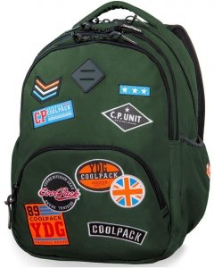Plecak CP CoolPack Zielony z Naszywkami Młodzieżowy [B24054]