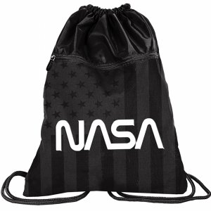 Duży Worek NASA Plecak na Sznurkach na Kapcie BeUniq Czarny [BU23NA-713]