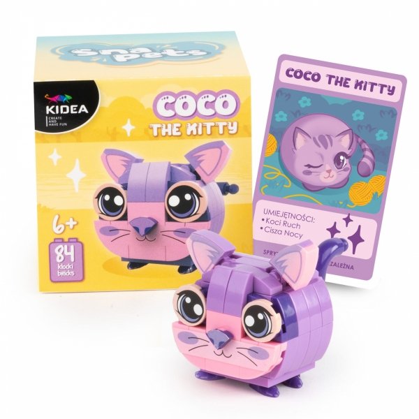 SNAPETS KLOCKI KONSTRUKCYJNE FIOLETOWY KOT DLA DZIECKA KIDEA DERFORM