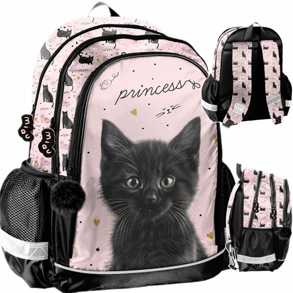 KOTEK PLECAK SZKOLNY DLA UCZENNIC DZIEWCZĘCY DO PODSTAWÓWKI KOTKI CATS PASO