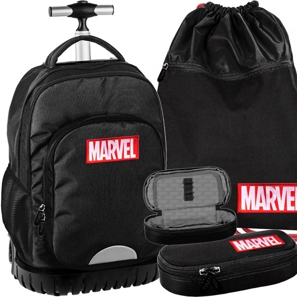 Marvel Duży Plecak z Kółkami Młodzieżowy Czarny [AMAR-1231]