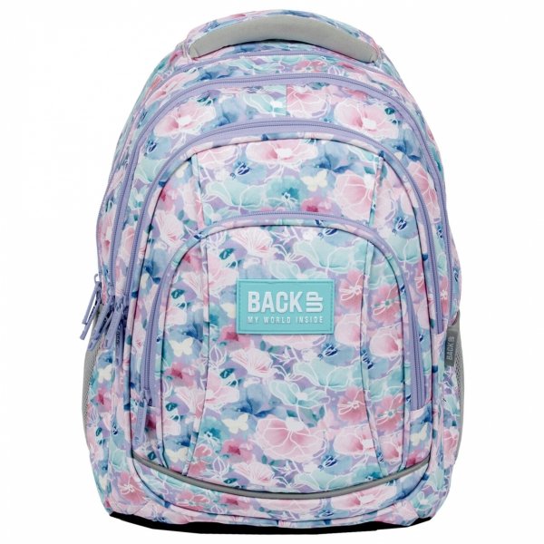 PLECAK KWIATY BACKUP DERFORM SZKOLNY MŁODZIEŻOWY PASTELOWY KOMPLET 5 ele.