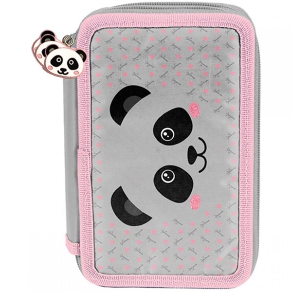 Piórnik Szkolny Miś Panda 3-Komorowy dla Dziewczynki [PP20PA-023BW]