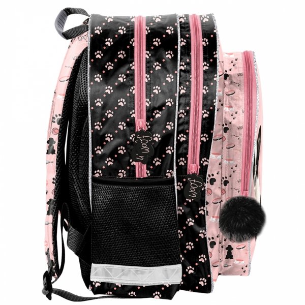 PLECAK SZKOLNY Z PIESKIEM DLA DZIEWCZYNY DO 1 KLASY KOMPLET 3el PIESEK DOG