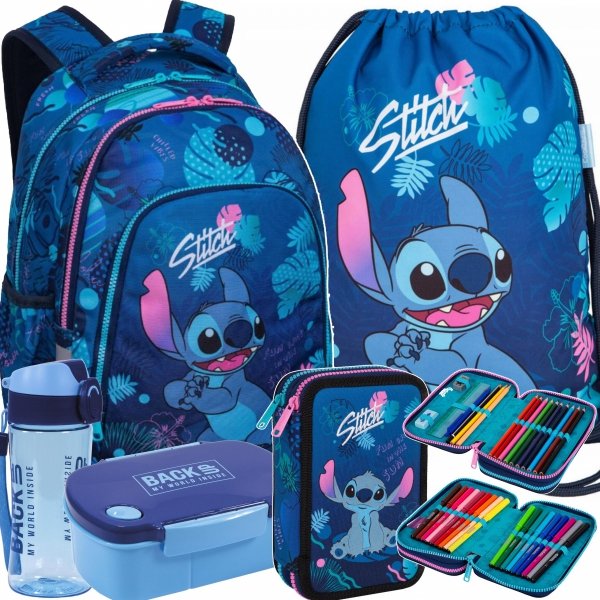 STITCH ZESTAW 5 ele PLECAK CP COOLPACK DLA DZIEWCZYNY SZKOLNY PATIO