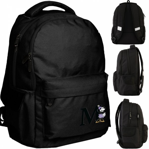 CZARNY PLECAK BEUNIQ MŁODZIEŻOWY SZKOLNY MYSZKA MINNIE DISNEY PASO